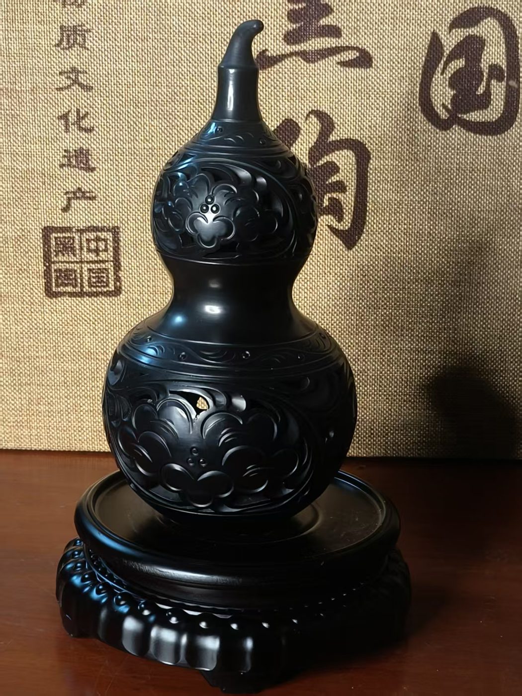 Hand-Carved Black Pottery Vases & Sets 10