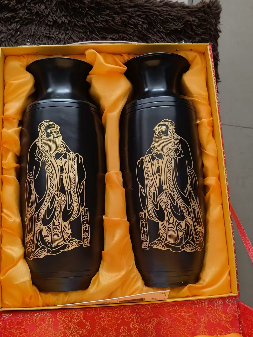 Hand-Carved Black Pottery Vases & Sets 20